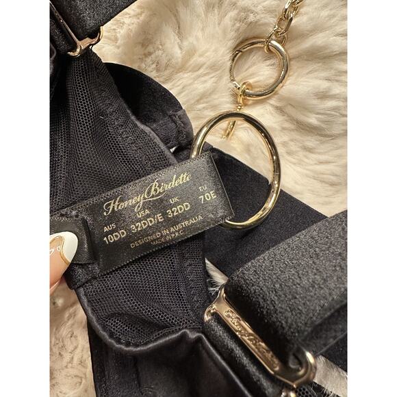 Honey Birdette CHASTITY🖤 Black Gold Bra 32DD - Picture 6 of 6